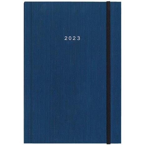 Ημερολόγιο Ημερήσιο NEXT Fabric δετό με λάστιχο 17x25cm 2023 μπλε
